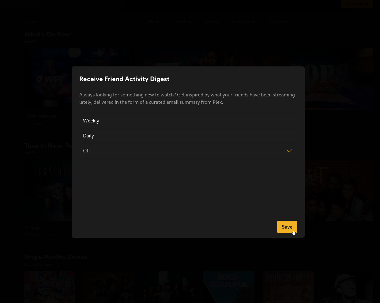 Turn off the activity digest emails screenshot